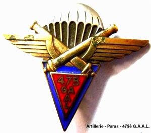 Artillerie Paras - 475e G.A.A.L. - 25e D.P
